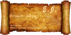 Ernszt Júlia névjegykártya